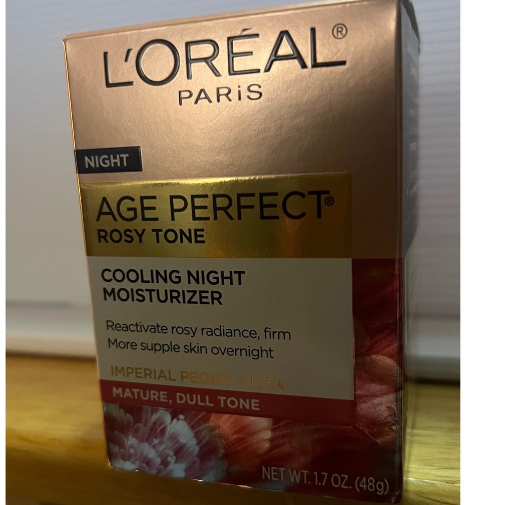 L'Oreal Age Perfect Rosy Tone Cooling Night Moisturizer 1.7oz Peony Mature Skin